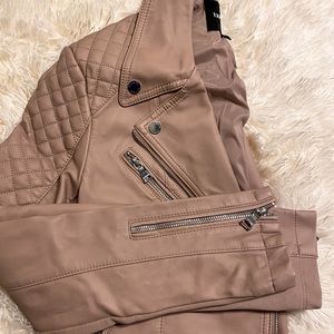 Express light pink leather jacket